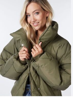 Esqualo sz 4 army green short puffer coat jacket